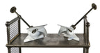 two matching all original and intact american industrial white porcelain enameled goodrich factory pendant light fixtures with cold-rolled steel reflectors