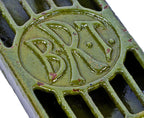 exceptionally rare original early 20th century brooklyn rapid transit ornamental cast iron wall mount single slot map holder with an allover crazed green paint finish