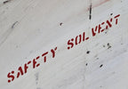 lightly cleaned all original early 1950's vintage american industrial cold-rolled steel "safety solvent" chicago foundry mobile tank with drainage hole