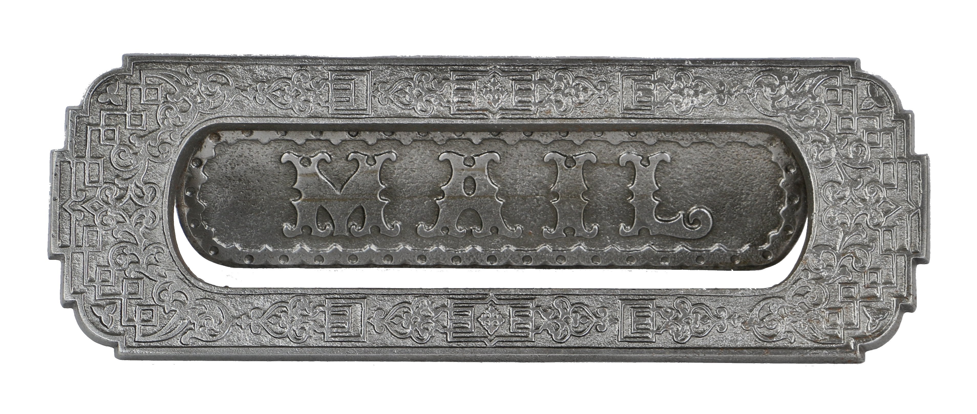single hard to find and highly desirable 19th century antique american late 1870's victorian era oversized chicago commercial store door mail slot