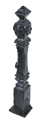 single 19th century antique american victorian era freestanding black enameled exterior salvaged chicago cottage cast iron newel post