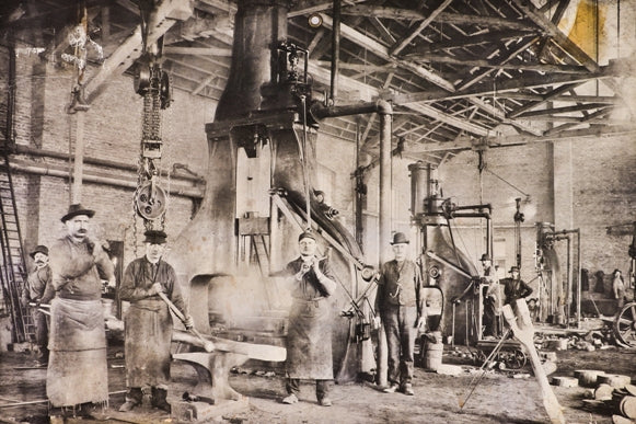 original single-sided c. 1940's american industrial weathered and worn a. finkl & sons "look out for cars" danger or cautionary heavy gauge steel sign