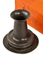 original c. 1930's antique american industrial turned and tapered heavy gauge steel finkl foundry bonnet with brushed metal finish