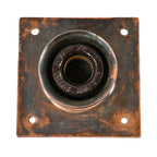 all original and nicely aged single cast bronze flush mount new york city subway "bare bulb" ceiling mount interior station light fixture with functional glazed brown socket