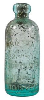 hard to find early twentieth century hutchinson style blobtop soda bottle manufactured for chicago soda bottling firm swidler & bernstein.