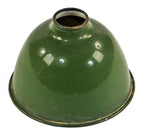 single original c. 1930's american depression era deep bowl factory machine shop cold-rolled steel light fixture replacement reflector with green porcelain enameled finish