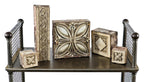 one of several all original early 20th century "sullivanesque" style rectangular-shaped white glazed terra cotta building facade blocks with repeating gothic trefoil design motif