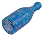 very rare all original c. 1851-53 iron-pontiled cornflower blue entwistle soda or mineral water glass bottle manufactured for early chicago bottler joseph entwistle