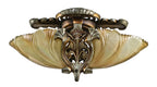 seldom found and highly desirable depression era american art deco "batwing" double-shade entrance or hallway interior flush mount ceiling fixture with original finish