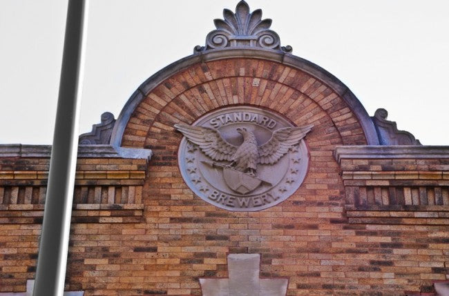 single c. 1900 original 2'x2' square stamped tin non-extant standard brewery saloon interior ceiling panel replete with neoclassical design motifs