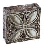 hard to find all original and intact early 20th century american antique "sullivanesque" style white glazed terra cotta geometric floral chicago garage facade block