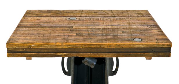 repurposed american industrial freestanding heavy duty display stand featuring a brushed metal cast iron rivet machine base with multiple compartments