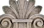 intact museum-quality early 20th century american hand carved oversized limestone west side chicago standard brewery roofline anthemion ornament in deep relief