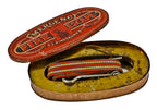 original and remarkably rare late 19th century american industrial "kingsbury" hotel room emergency fire escape portable device with original lithographed tin canister