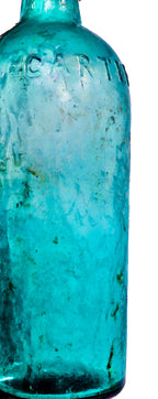 single antique original late nineteenth century vibrantly colored teal "carter's" master ink bottle dug from a chicago area privy.