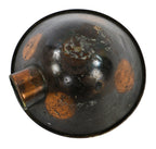 original and intact early 20th century antique american faries parabolic stamped steel portable light fixture reflector with highly desirable oxidized copper-plated finish