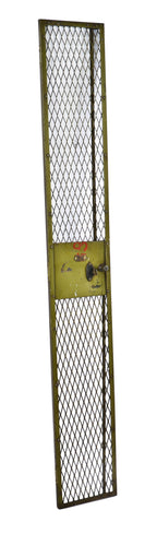 all original cold-rolled steel green painted antique american industrial locomotive assembly plant replacement expanded metal mesh locker door with cast iron t-handle