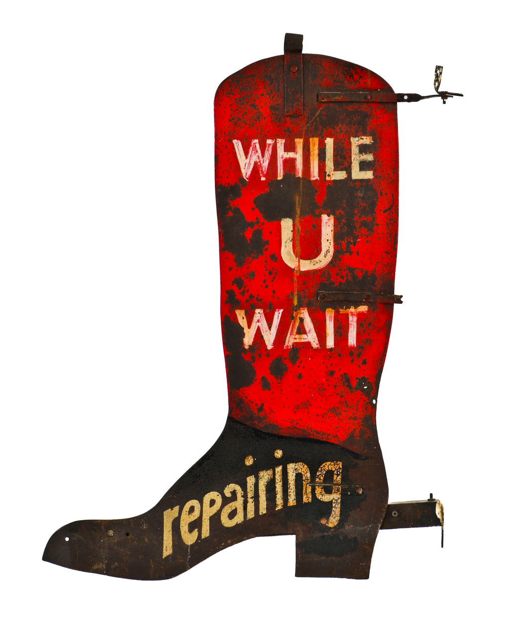 late 19th or early 20th century antique american original all-over crazed paint storefront book maker double-sided trade sign with hand-painted lettering