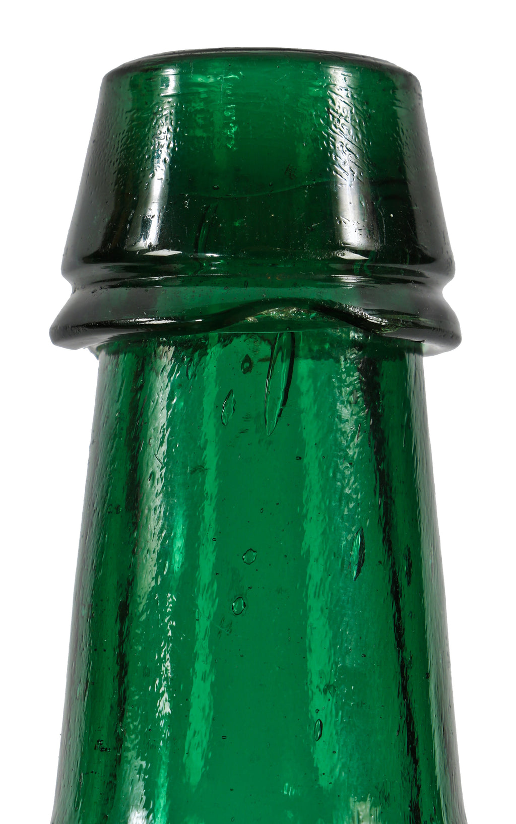 original and intact c. 1860's teal blue green glass robinson, wilson & legalee porter style boston privy dug pontiled bottle with crude single ring applied lip with slop-over