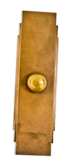c. 1930's antique american chicago commercial building art deco machine age flush mount elevator cab or car call push button with "stepped" backplate