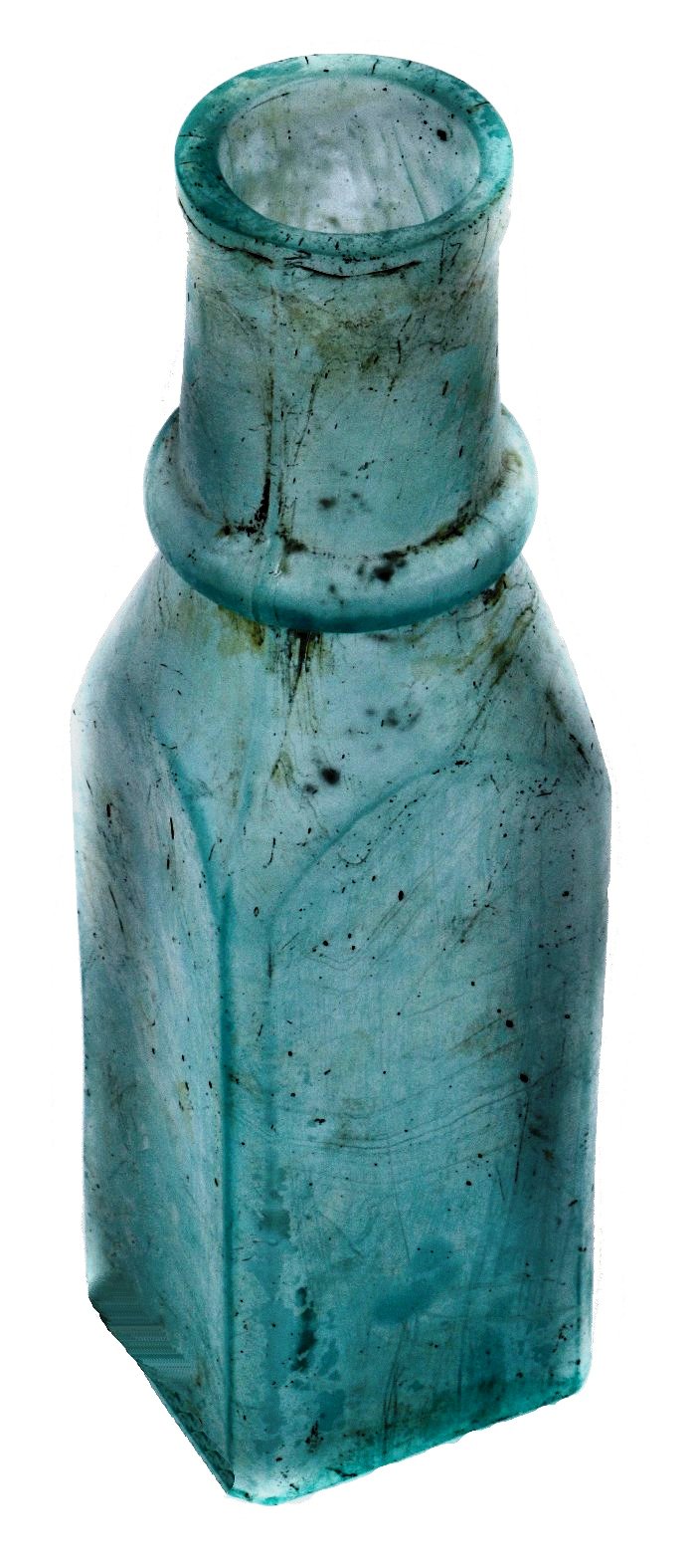 original and completely intact antique c.1890's or early 1900's light aqua irridized glass non-gothic pickle jar fabricated for unknown company