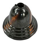 highly desirable original late 19th century antique american oxidized copper-plated spun yellow brass ceiling fixture dome-shaped ceiling canopy with tapered rings
