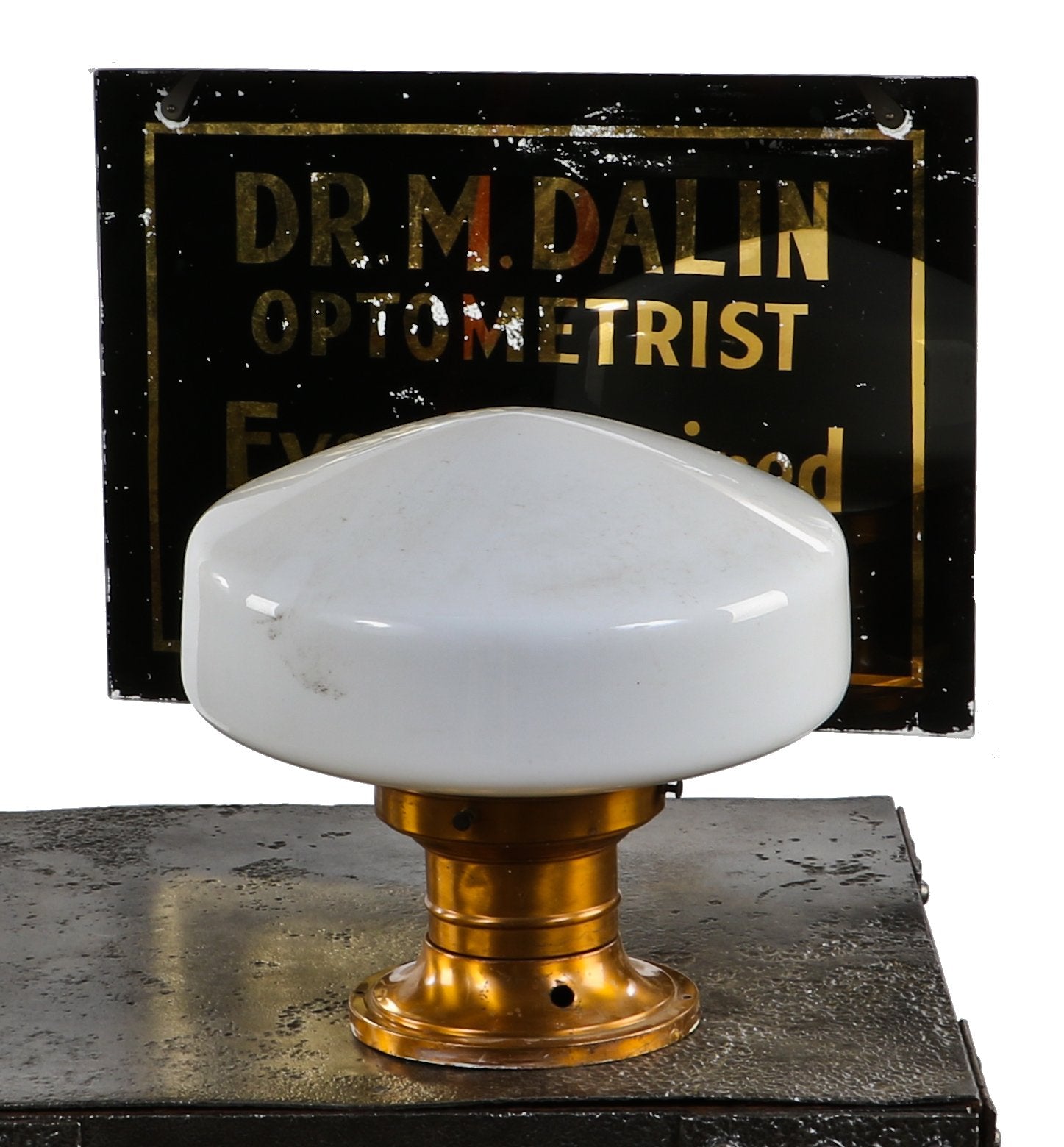 original antique american depression era intact single electric flush mount pendant light fixture with white opalescent glass schoolhouse style shade