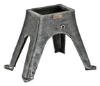 refinished c. 1910 antique american industrial brushed cast iron low-lying four-legged automatic feed press machine base with original bronze model identification plaque