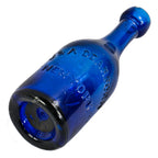 all original hard to find c. 1849-1853 dark cobalt blue iron-pontiled privy dug soda bottle manufactured for john and alexander dearborn in new york.
