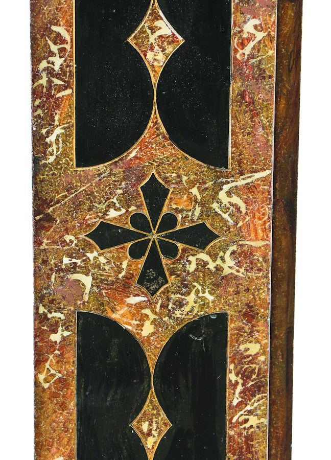 all original and completely intact 19th century american eastlake style marbleized slate interior residential fireplace mantle with richly colored polychromatic finish