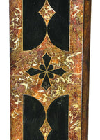 all original and completely intact 19th century american eastlake style marbleized slate interior residential fireplace mantle with richly colored polychromatic finish