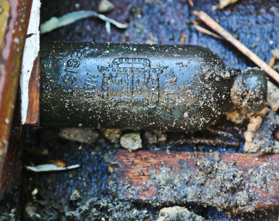 original and completely intact c. 1898 attic mint light aqua hutchinson style blobtop soda bottle manufactured for the consolidated bottling co., in chicago, il