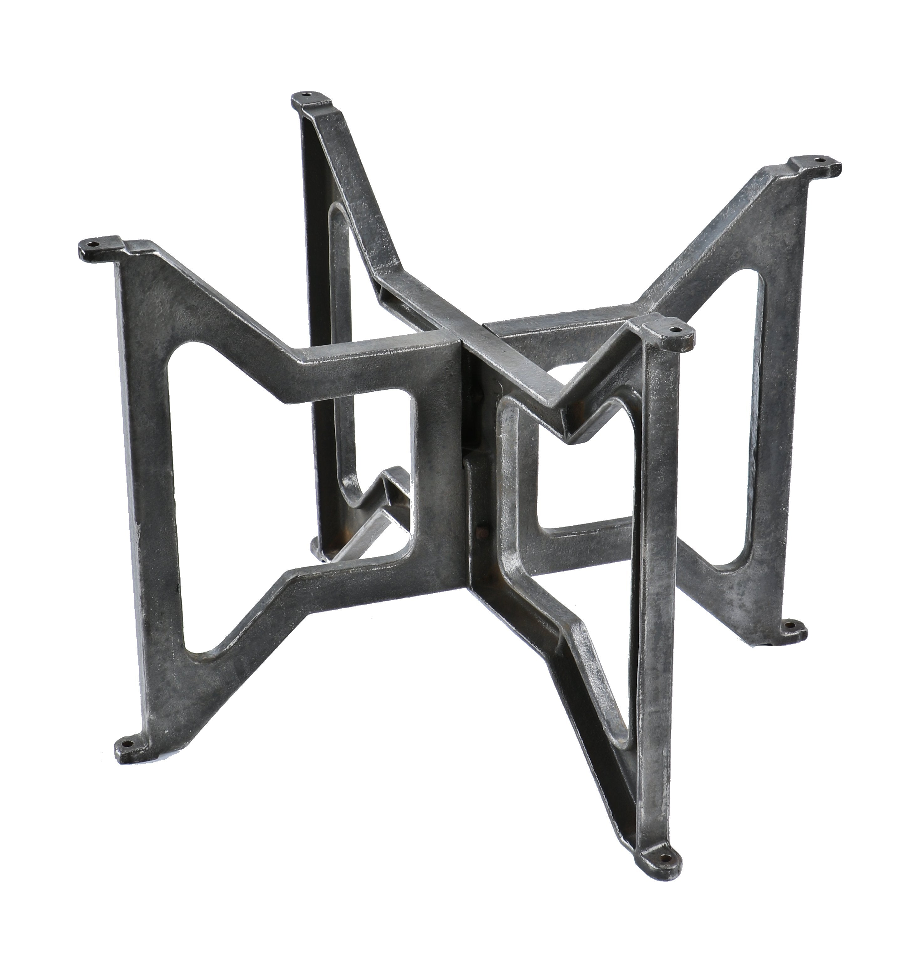 very attractive all original early 20th century american industrial cast iron segmented foundry complex machine base with channeled legs and foot mounts or tabs