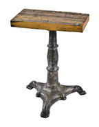 original late 19th century antique american industrial brushed cast iron three-legged saloon pub table stationary base with fanciful feet