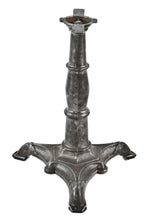 original late 19th century antique american industrial brushed cast iron three-legged saloon pub table stationary base with fanciful feet