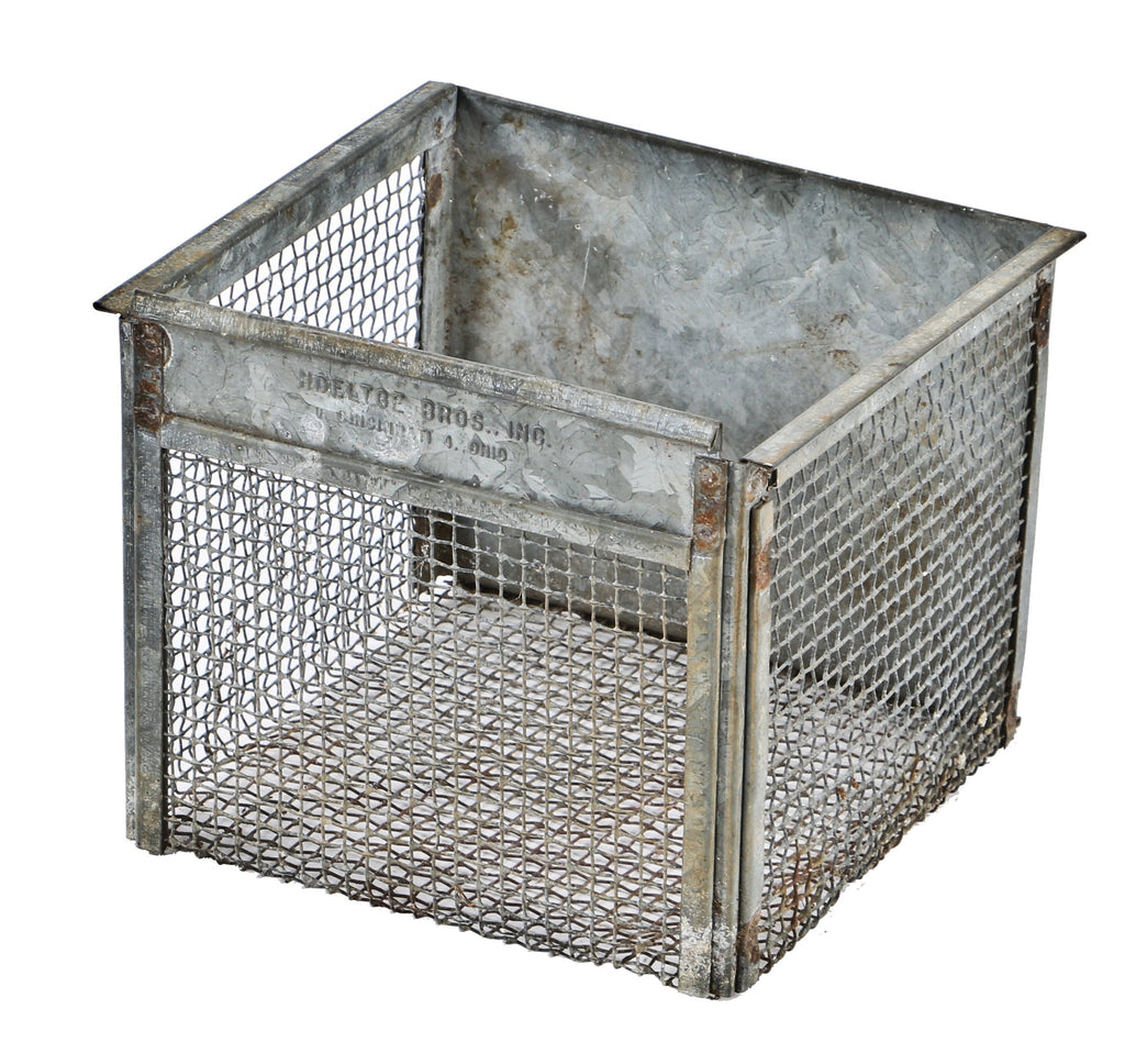 intact single american industrial galvanized steel lightweight cook county hospital experimental laboratory animal cage or basket
