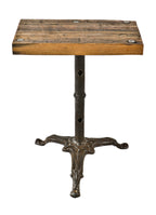 victorian era 19th century antique american three-legged cast iron stationary table base with a uniform brushed iron surface finish
