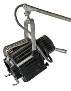 fully functional massive hollywood studio fully adjustable mole-richardson mobile studio set lamp or "spot" with tripod base and bassick casters