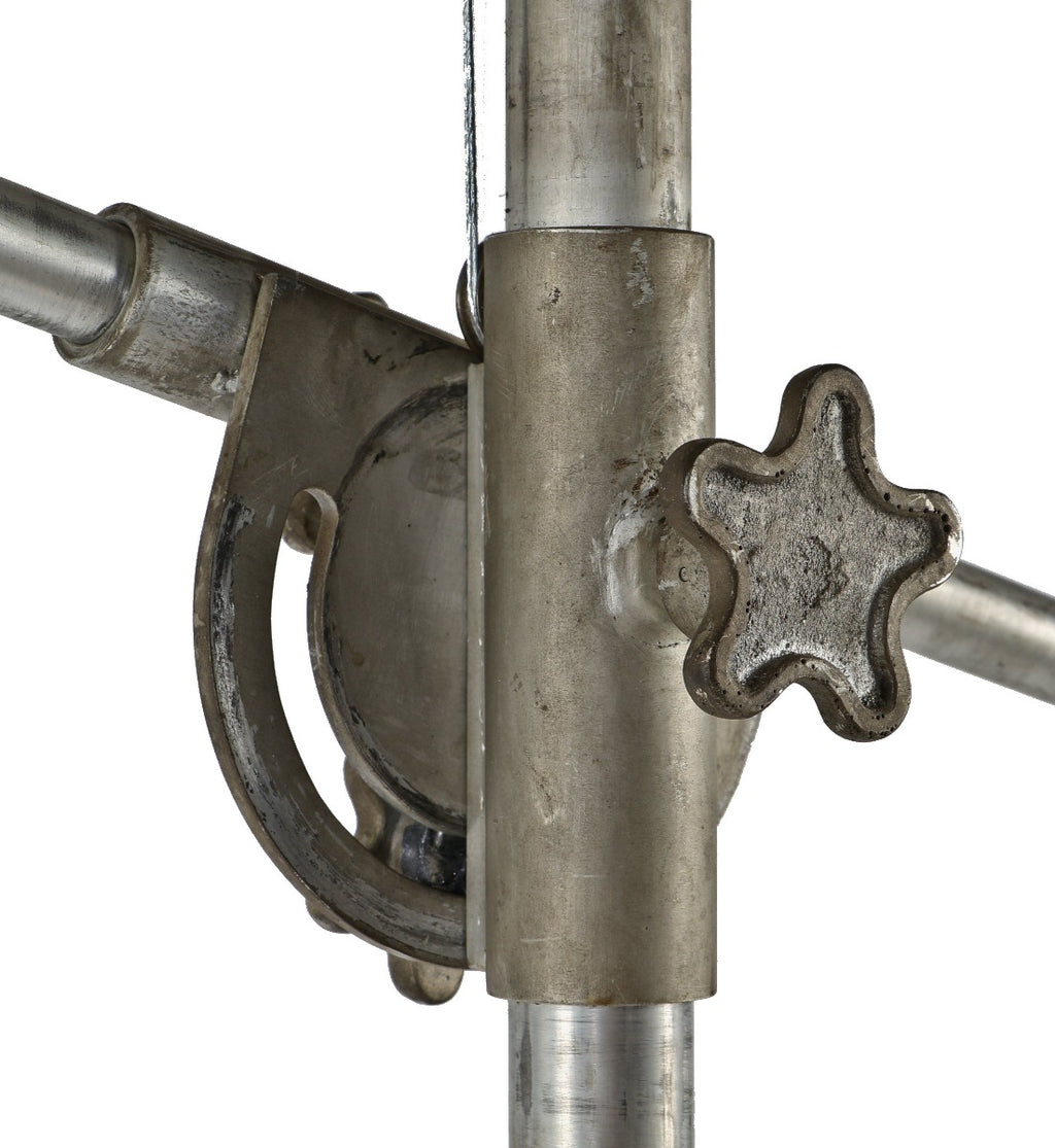 fully functional massive hollywood studio fully adjustable mole-richardson mobile studio set lamp or "spot" with tripod base and bassick casters