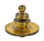 original and nicely age c. 1930's american antique art deco machine age faries "guardsman" cast brass table lamp finial with ball and multiple "speed" rings
