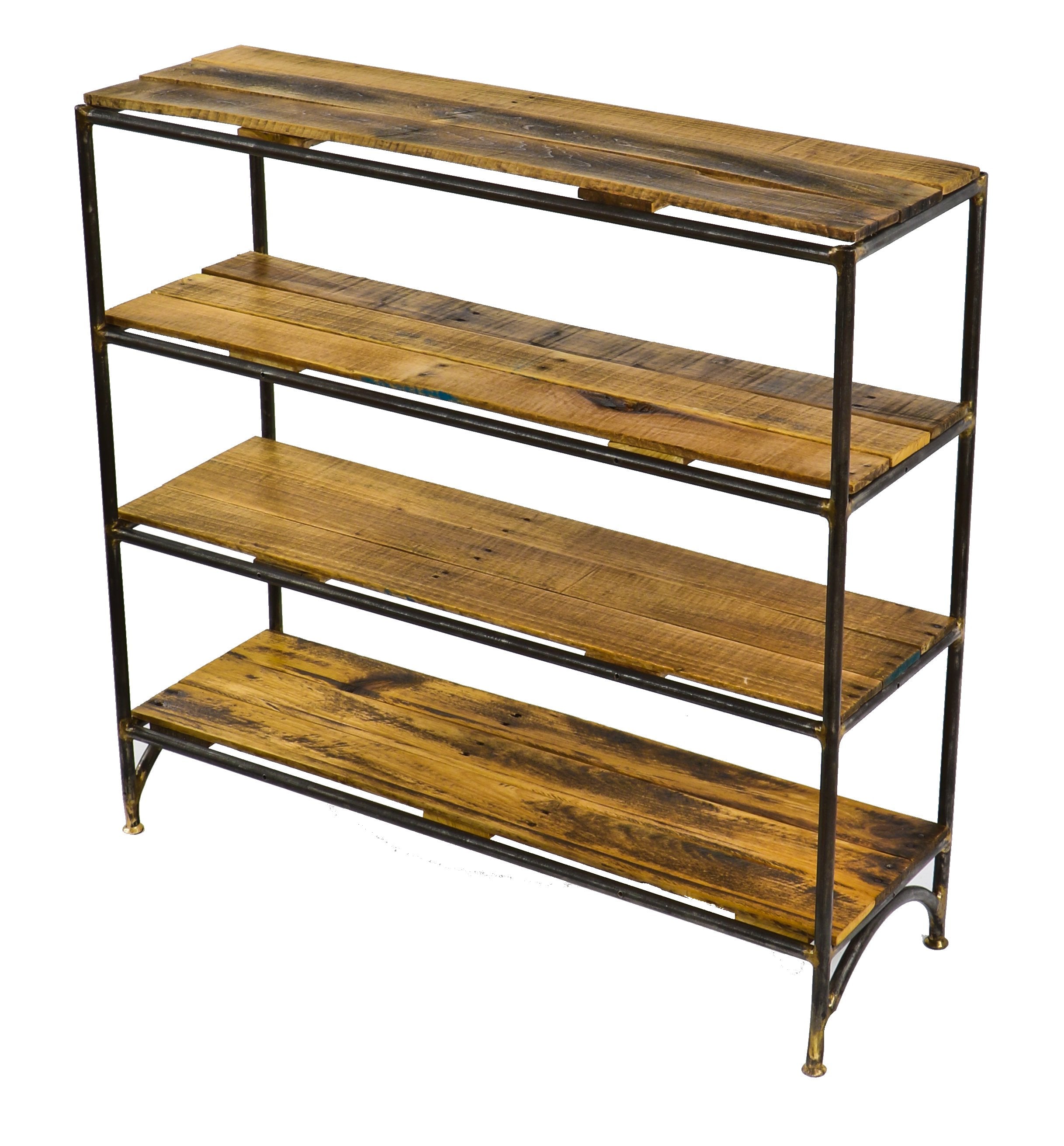 repurposed c. 1920's antique american medical stationary hospital operating room instrument and dressing shelving unit with newly added old growth wood boards