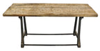 early 20th century antique american industrial reinforced cast iron "simplex" typesetting machine base with a newly added untreated old growth wood top
