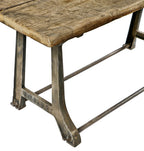 early 20th century antique american industrial reinforced cast iron "simplex" typesetting machine base with a newly added untreated old growth wood top