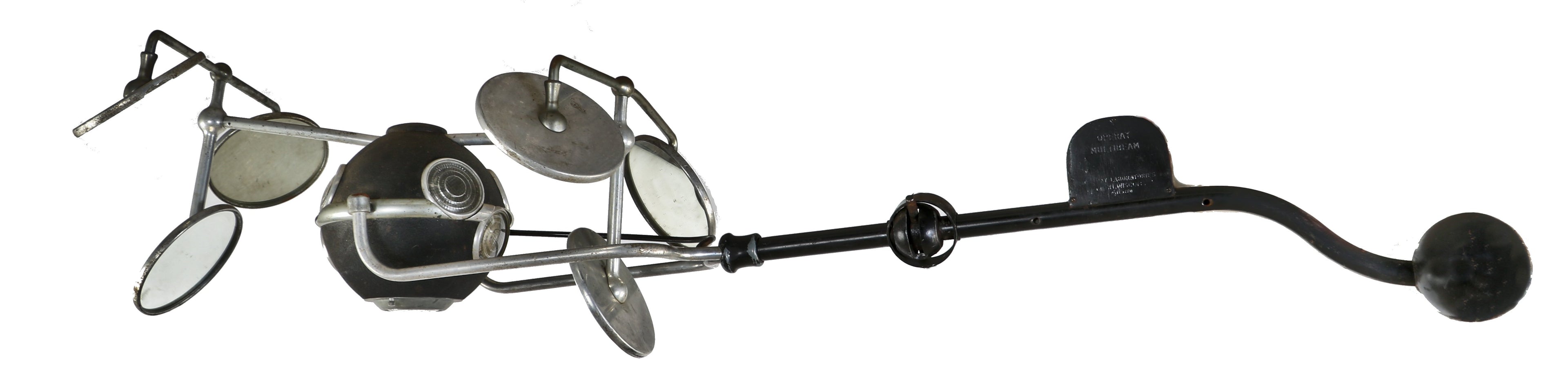 highly sought after all original c. 1930's american antique medical depression era hospital operating room "operay" multibeam surgical light with centrally located orb