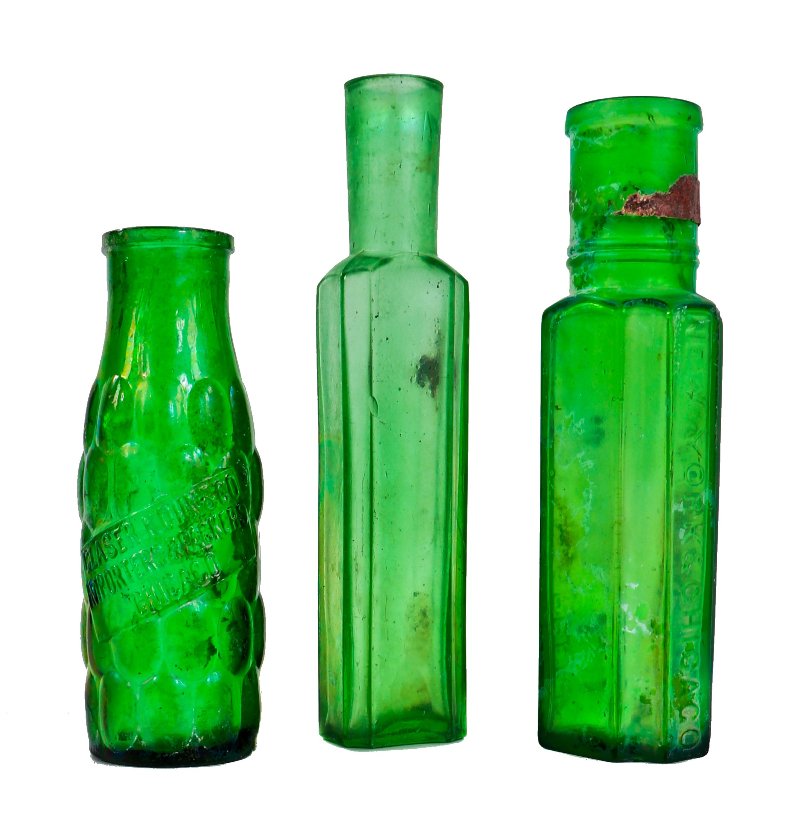 rare and intact late nineteenth century vibrant green pickle jar manufactured for glaser, kohn & company and dug from a chicago area landfill.