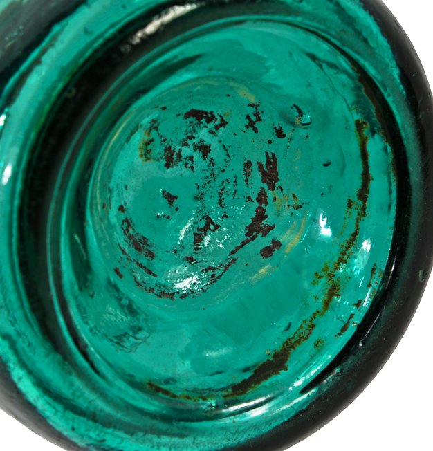 single all original and lightly cleaned c. 1846-1847 early american medium green iron-pontiled "dr. brown" soda or mineral water bottle likely dug in baltimore or new york city
