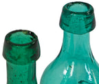 hard to find original and intact c. 1841-1845 antique green open-pontiled john reynolds & company soda bottle with applied tapered edge top or lip