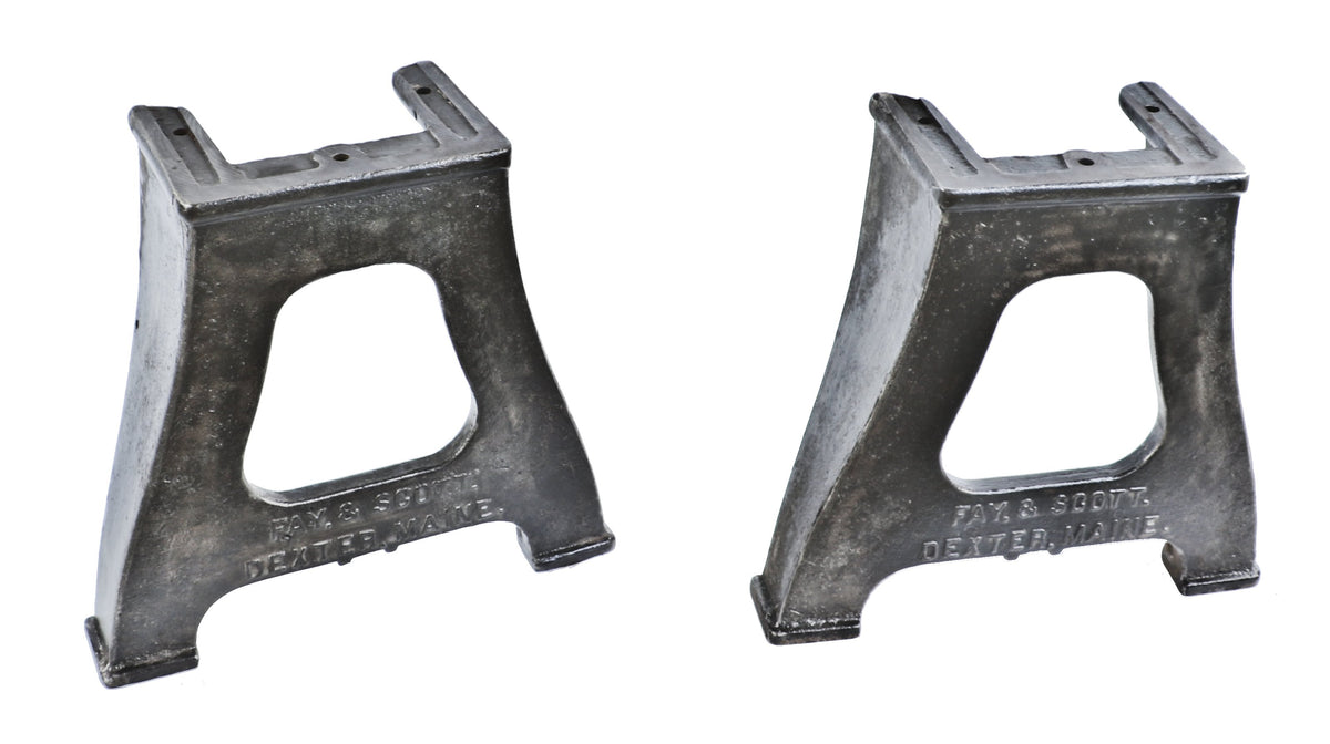 two matching highly desirable c. 1916 original antique american industrial factory machine shop turret lathe machine bases with uniform brushed metal finish