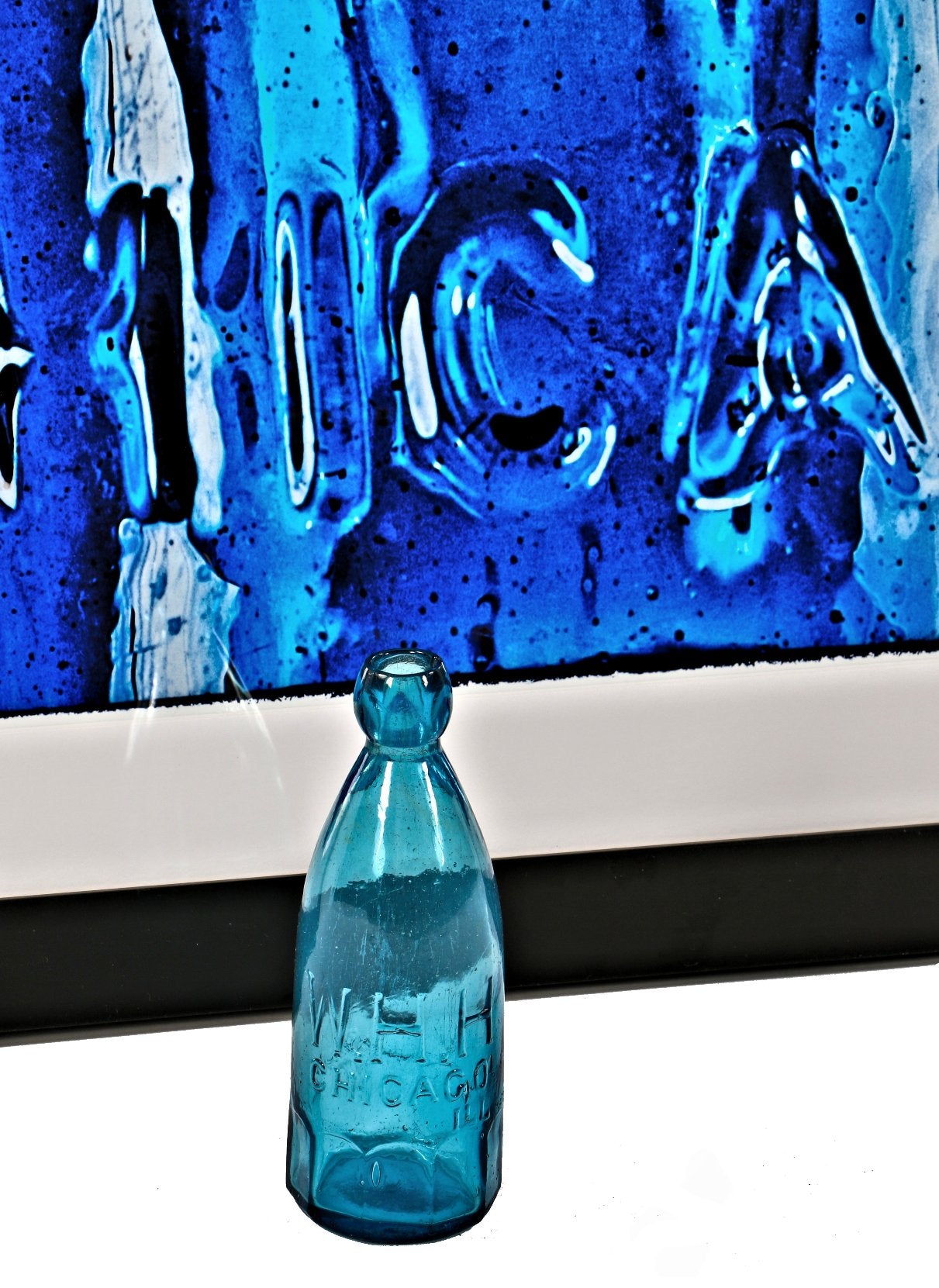 limited edition large-sized matted digital photographic print entitled "w.h.h." with black enameled professional custom-built wood frame and clear plate glass