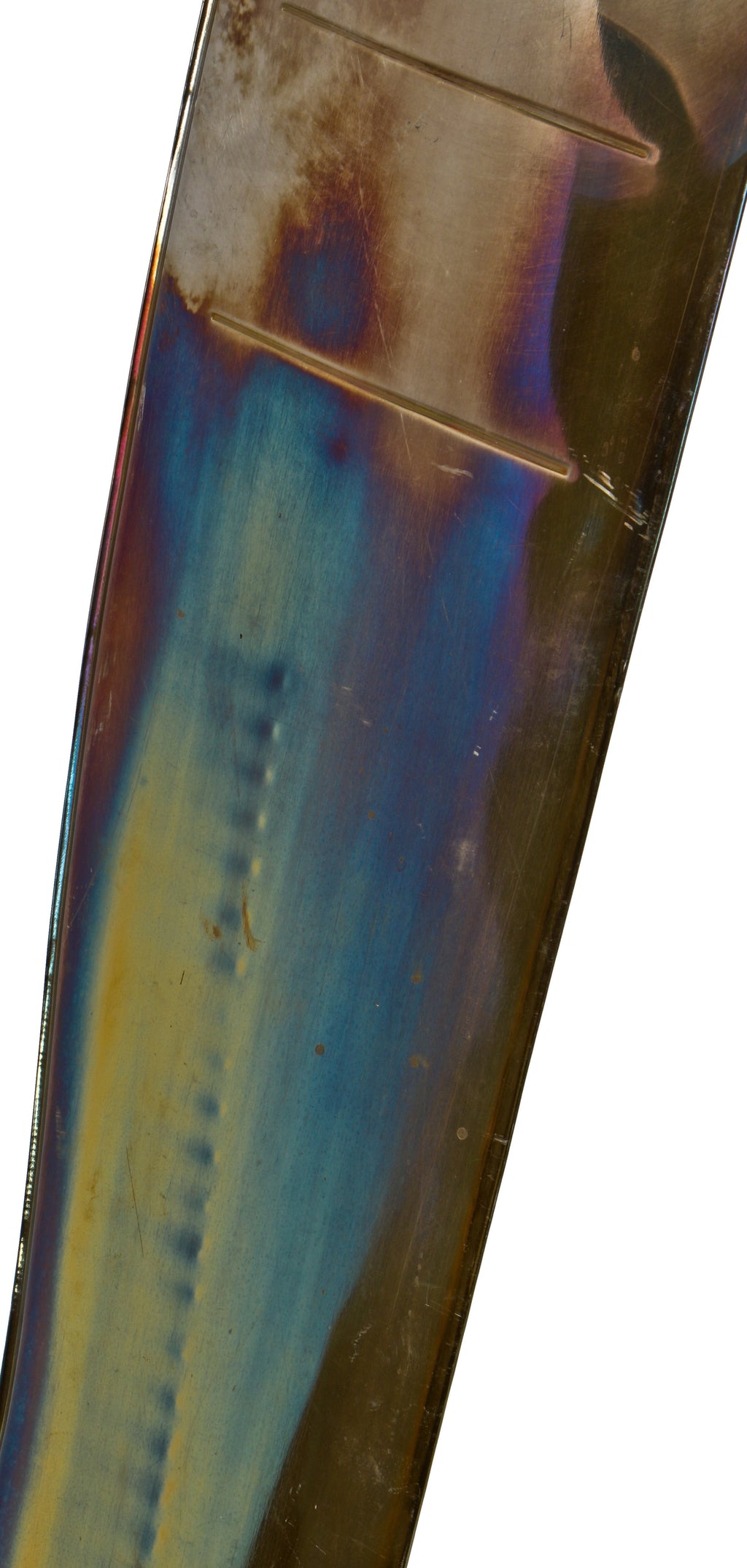 unusual and visually striking antique american industrial highly polished nickel-plated steel garment factory lady stocking leg form